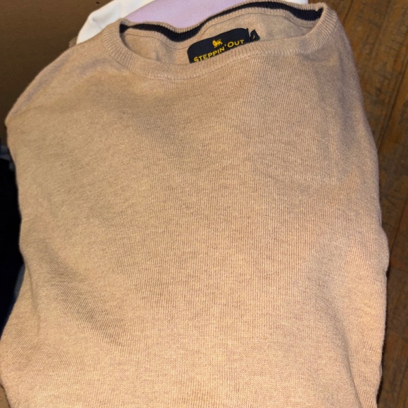 Steppin' Out Beige Crewneck Sweater for Men
